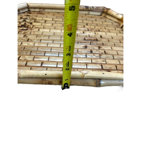 Vtg Rattan Bamboo Woven 3 Handled Tray Vanity Wicker Serving Platter 14”x10” - Picture 7 of 7